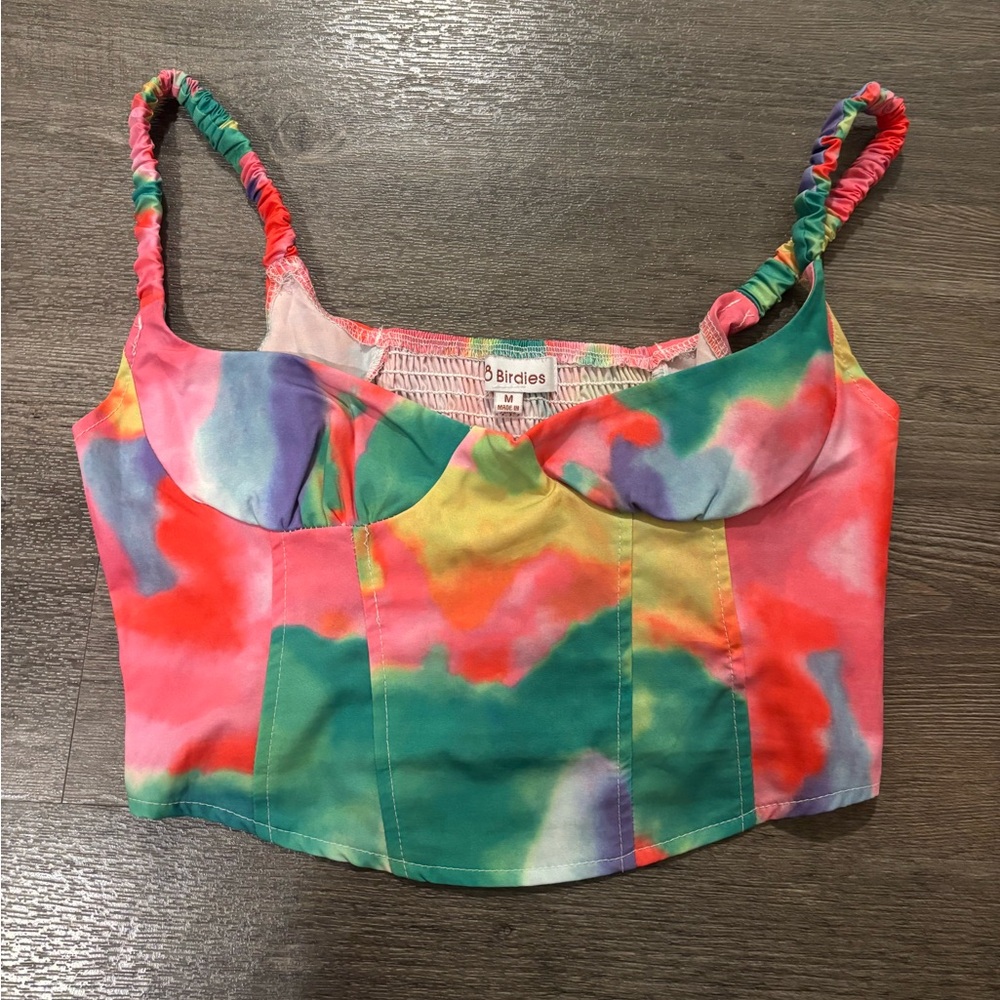 Colorful Tie-Dye pattern crop top